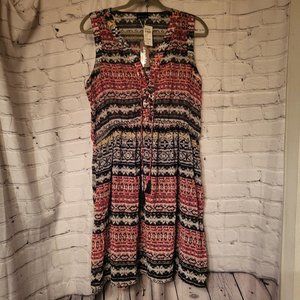 Zenobia, Summer Dress/Cover Up - XXL Red/Black Multi
